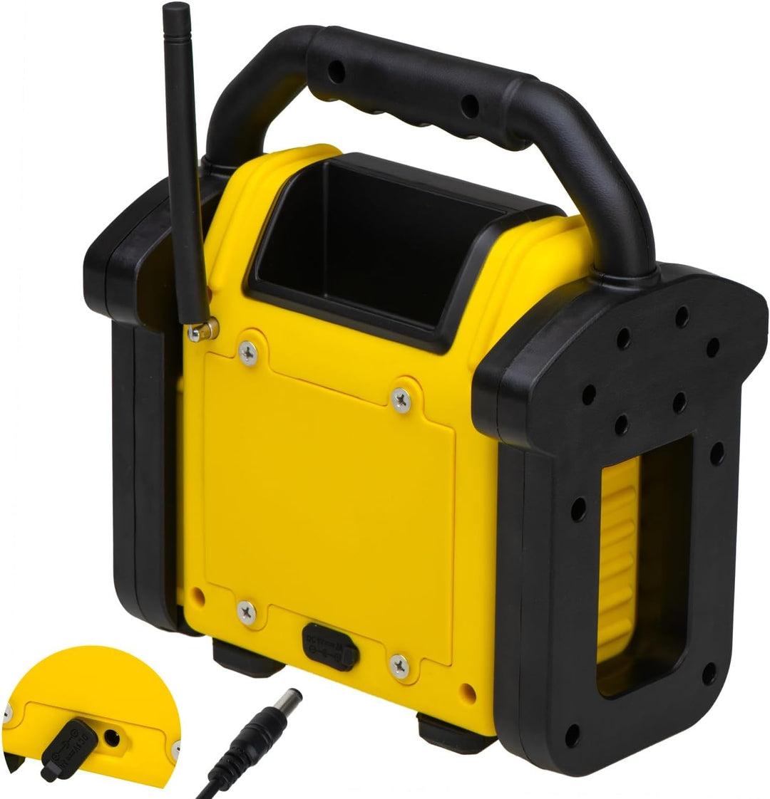 Adler AD 1911 – Baustellenradio mit Bluetooth V 5.1, Dual Power (Batterie & Netz), IPX54 Staub-/Wass
