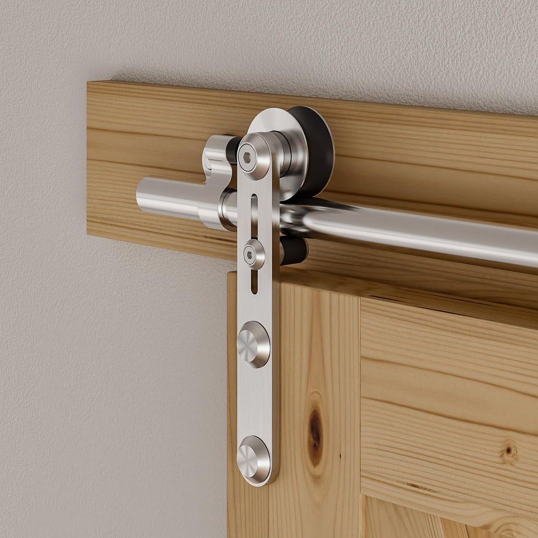Schiebetürbeschlag Edelstahl 200cm Schiebetüren Schiebetürsystem Komplettset Laufschiene Rollen Set
