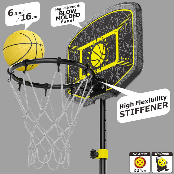 GILIKOKO Basketballkorb mit Ständer Basketballkorb Set 110-190 cm höhenverstellbares Outdoor und Ind