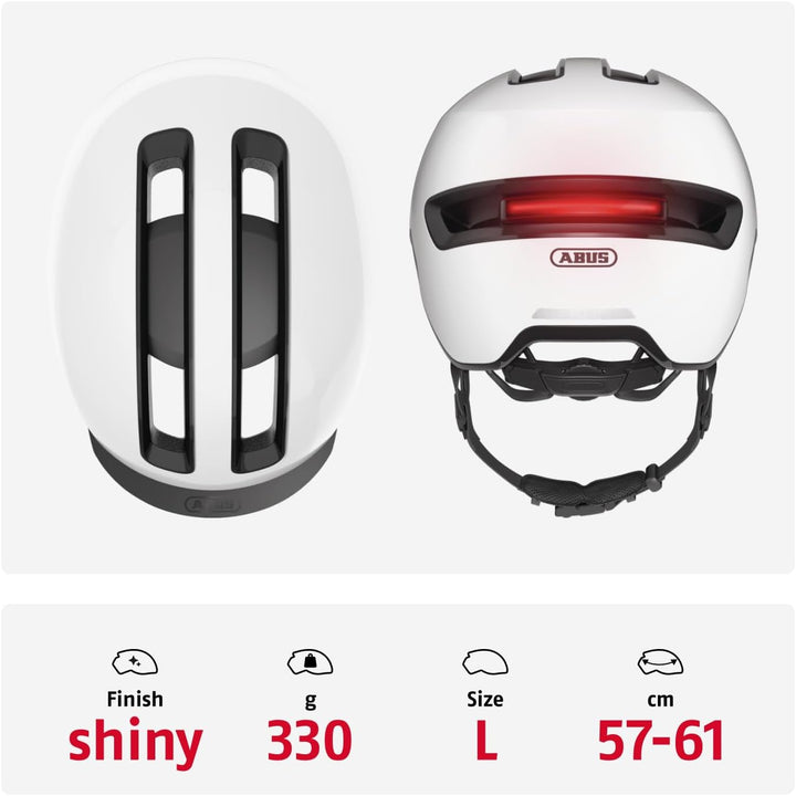 ABUS Urban Helm HUD-Y - mit magnetischem, aufladbarem LED-Rücklicht &amp; Magnetverschluss - cooler Fahr