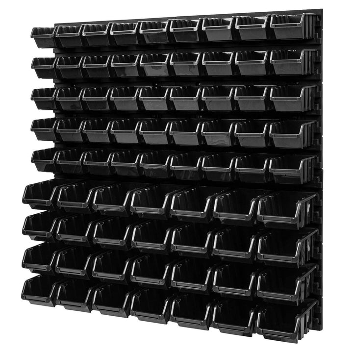 PAFEN Lagersystem Stapelboxen Wandregal - 772 x 780 mm – 73 Stück Boxen Werkstatt Schüttenregal Werk