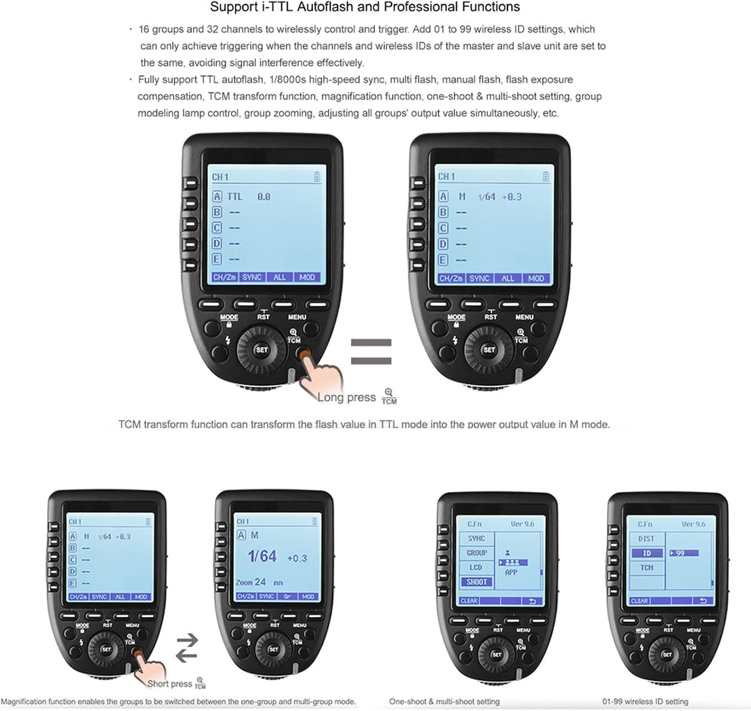Godox Xpro-c E-TTL 2.4 G Wireless High Speed Sync 1/8000s X System HSS Blitzauslöser für Canon EOS K