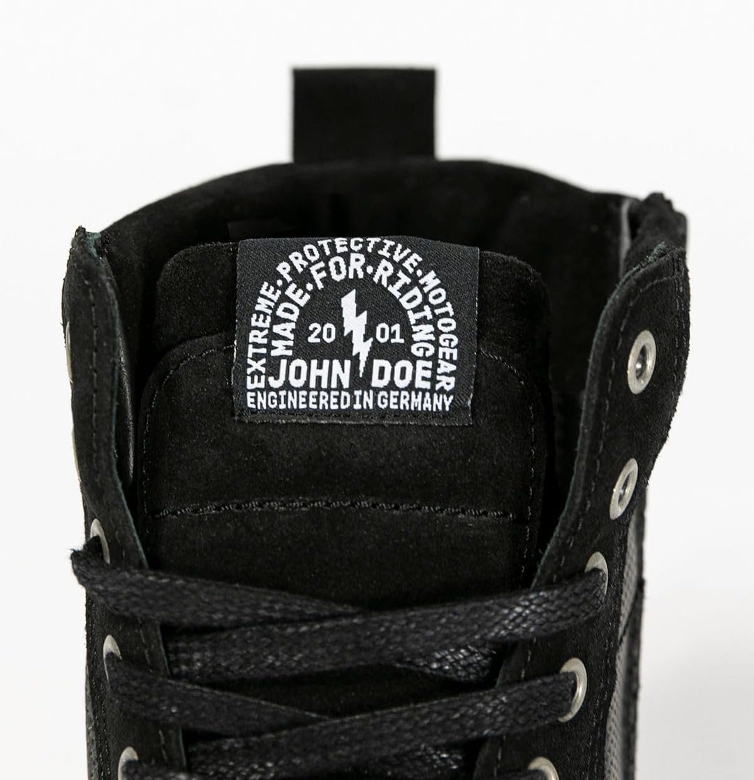 John Doe Neo Black/Black XTM Aramid Motorrad Schuhe, 38 EU 38 EU Schwarz, 38 EU Schwarz