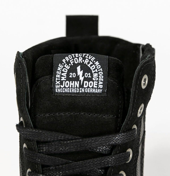 John Doe Neo Black/Black XTM Aramid Motorrad Schuhe, 38 EU 38 EU Schwarz, 38 EU Schwarz