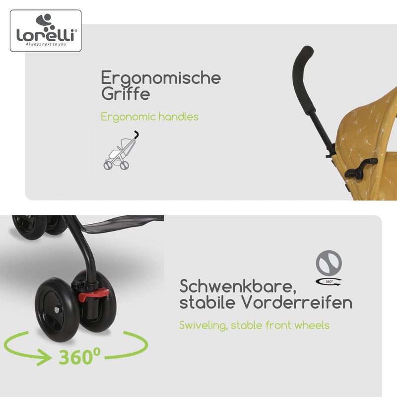 Lorelli Ultra Leichter Buggy Kinderwagen Vaya - nur 4,7kg - Kompakter Sportsitz bis 15kg, Sitzbuggy