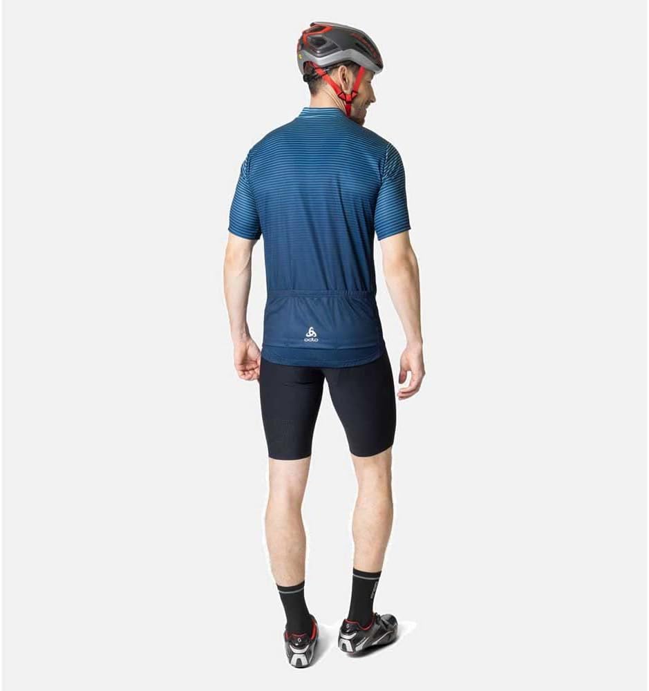 Odlo Herren Radtrikot mit Reissverschluss ESSENTIALS XL Porcelain - Blue Wing Teal, XL Porcelain - B