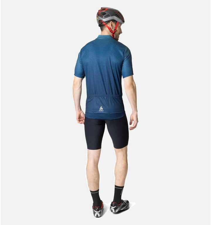Odlo Herren Radtrikot mit Reissverschluss ESSENTIALS XL Porcelain - Blue Wing Teal, XL Porcelain - B