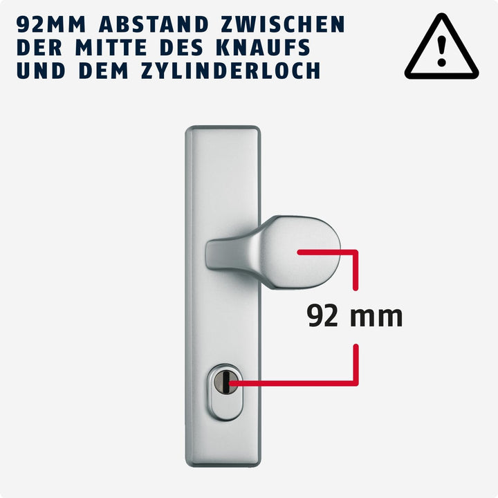 ABUS Tür-Schutzbeschlag HLZS814 F1 aluminium mit Zylinderschutz eckig Wechselgarnitur F1 Aluminium,