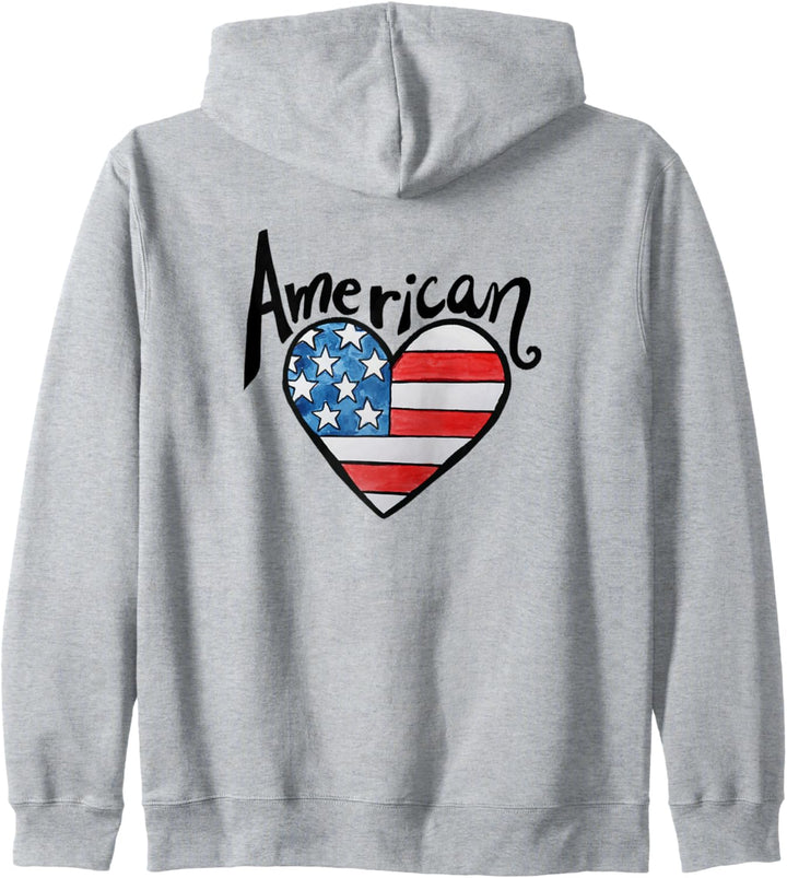 American Flag Heart USA 4th of July American Kapuzenjacke