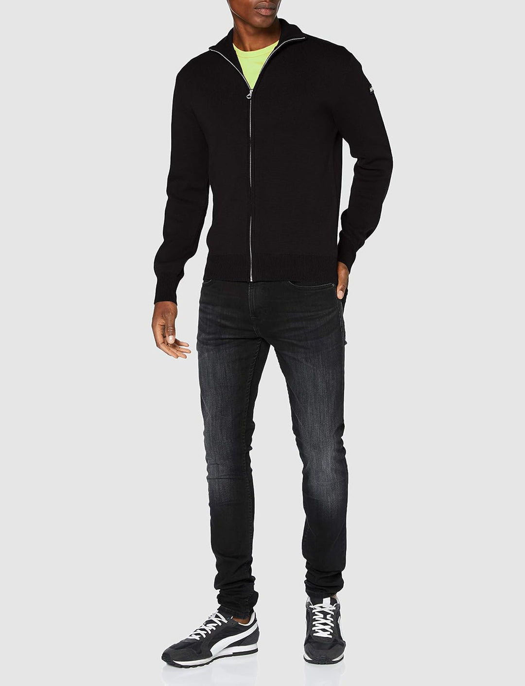 Schott NYC Herren Plkern2 Pullover Pullover S Schwarz, S Schwarz