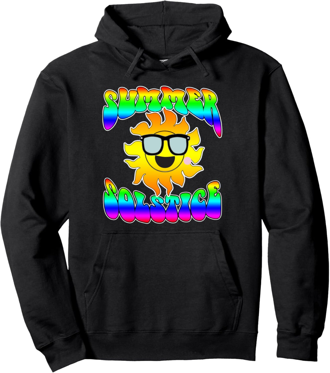 Sommersonnenwende Mittsommer Sonne Hippie Groovy Festival Pullover Hoodie