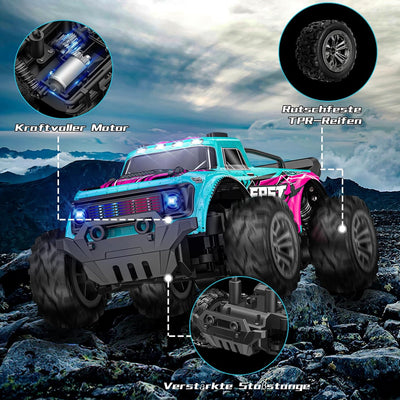 EVARY Ferngesteuertes Auto ab 3 4 5 6 8 Jahre Jungen Mädchen, 1:20Ferngesteuerter Monstertruck Ferng