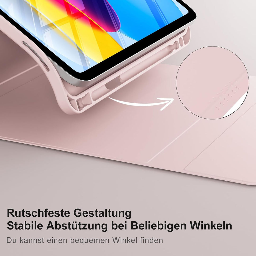 Hülle mit Tastatur für iPad A16 11/10 Generation (2025/2022, 11/10.9 Zoll), 7 Farben Beleuchtete Abn