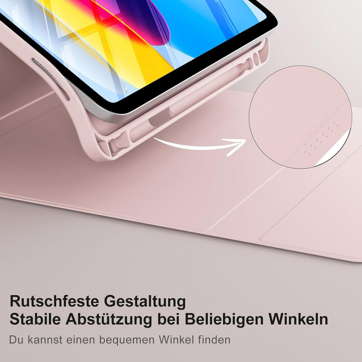 Hülle mit Tastatur für iPad A16 11/10 Generation (2025/2022, 11/10.9 Zoll), 7 Farben Beleuchtete Abn