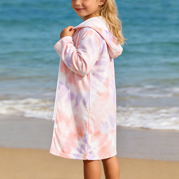 Badeponcho Kinder Frottee Cover Up Strandkleid Mit Kapuze Badekleid Mit Reissverschluss Badeanzug Ro