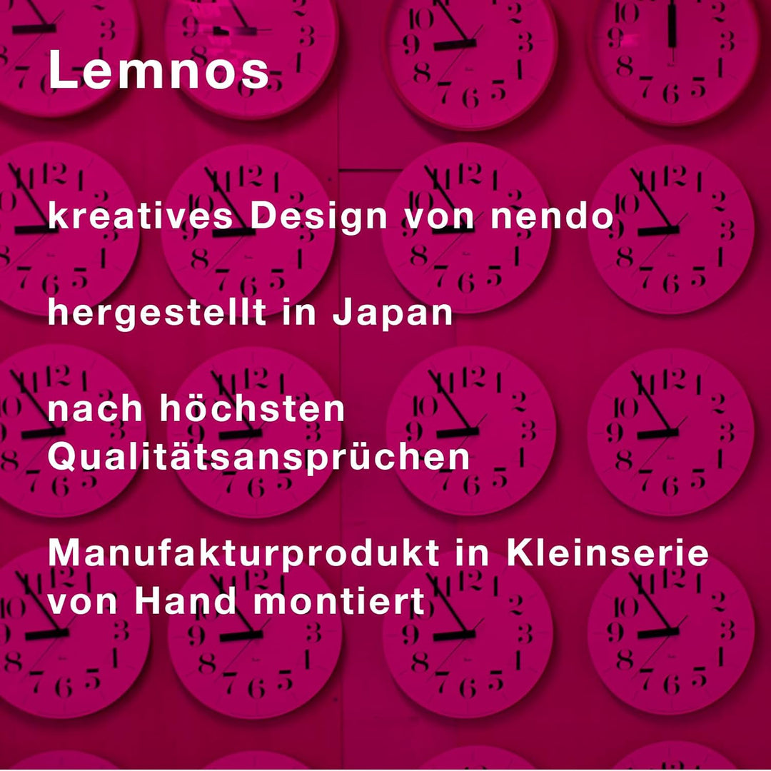 Lemnos Wanduhr Dandelion/Grosse Designer Wanduhr ohne Tickgeräusche aus Japan/Wanduhr modern mit sch