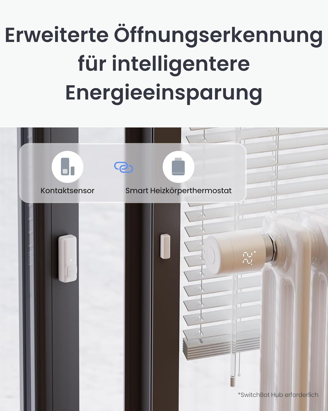 SwitchBot Smart Heizkörperthermostat, Bluetooth-Thermostat mit App-Streuerung&Zeitplanung, Energiese