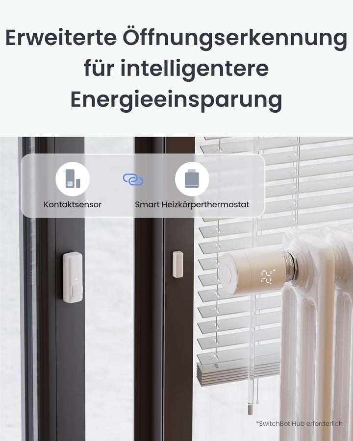 SwitchBot Smart Heizkörperthermostat, Bluetooth-Thermostat mit App-Streuerung&Zeitplanung, Energiese