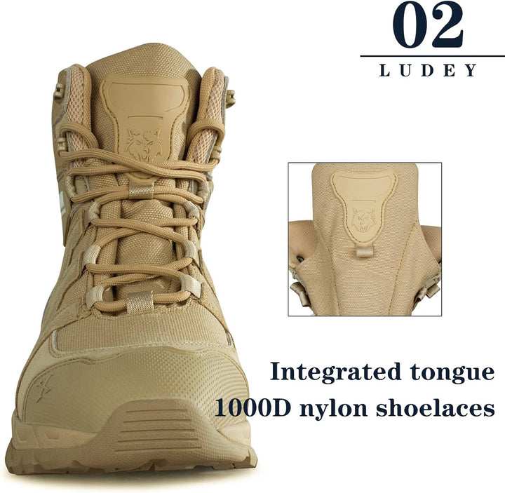 LUDEY Militärstiefel Herren Einsatzstiefel Springerstiefel Bequem Kampfstiefel Tactical Schuhe Dauer