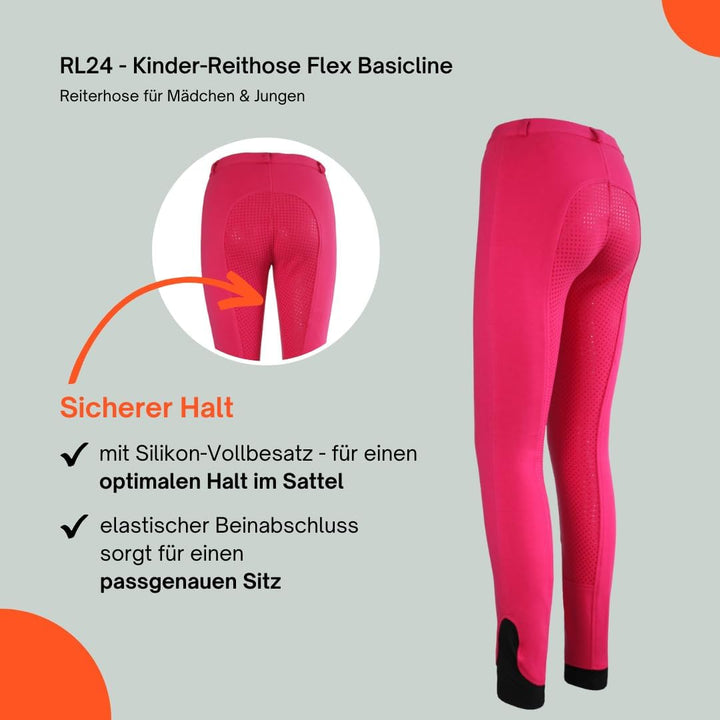 RL24 - Kinder-Reithose Flex Basicline | Vollbesatz-Reitleggings für Mädchen & Jungen | hautfreundlic