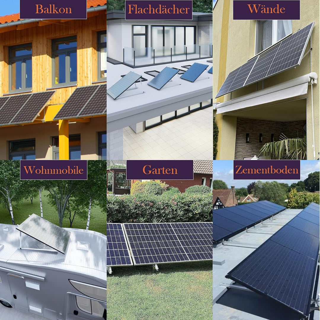 TEOV Befestigung Solarpanel Halterung Balkonkraftwerk 1305mm, Solarmodul Halterung Wandmontage für F