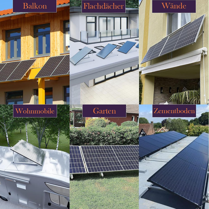 TEOV Befestigung Solarpanel Halterung Balkonkraftwerk 1305mm, Solarmodul Halterung Wandmontage für F