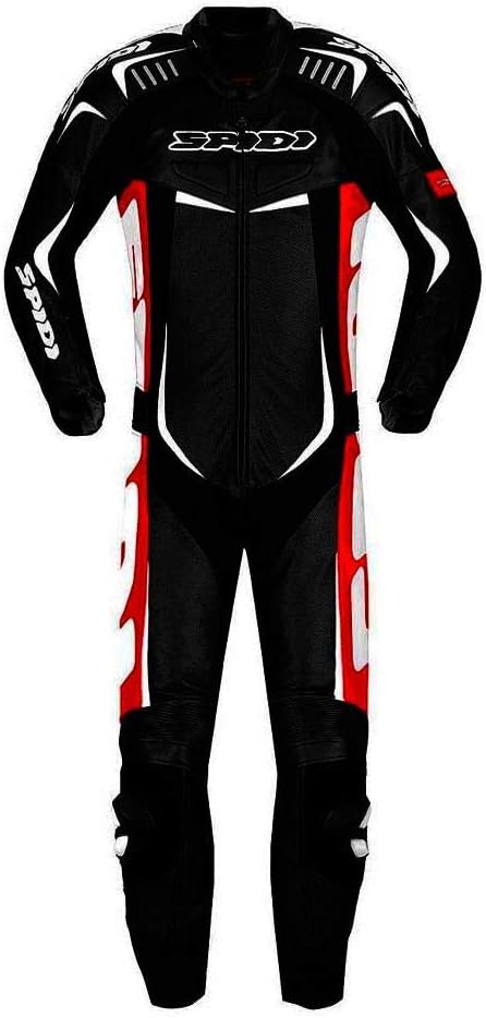 Spidi Track Wind Pro 1-Teiler Motorrad Lederkombi 50 Schwarz/Weiss/Rot
