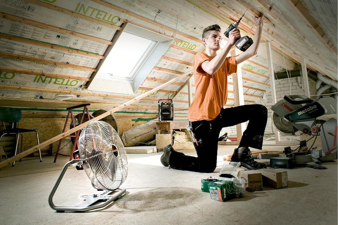 Metabo Akku-Ventilator AV 18 – 606176850 – 18 V – Ventilator mit einstellbarer Luftgeschwindigkeit u