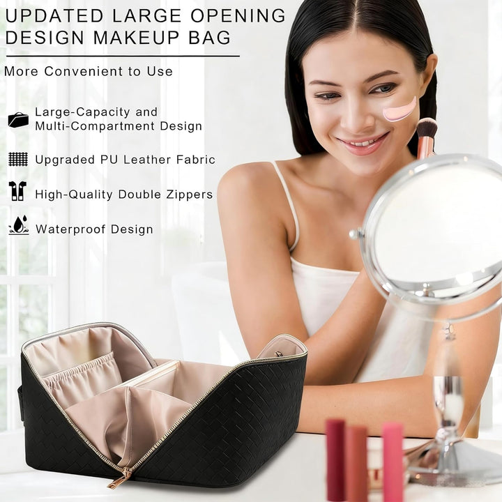 Reise Kosmetiktasche Damen mit Grossem,Tragbare Reise Make Up Tasche,Wasserdichter Schminktasche kul