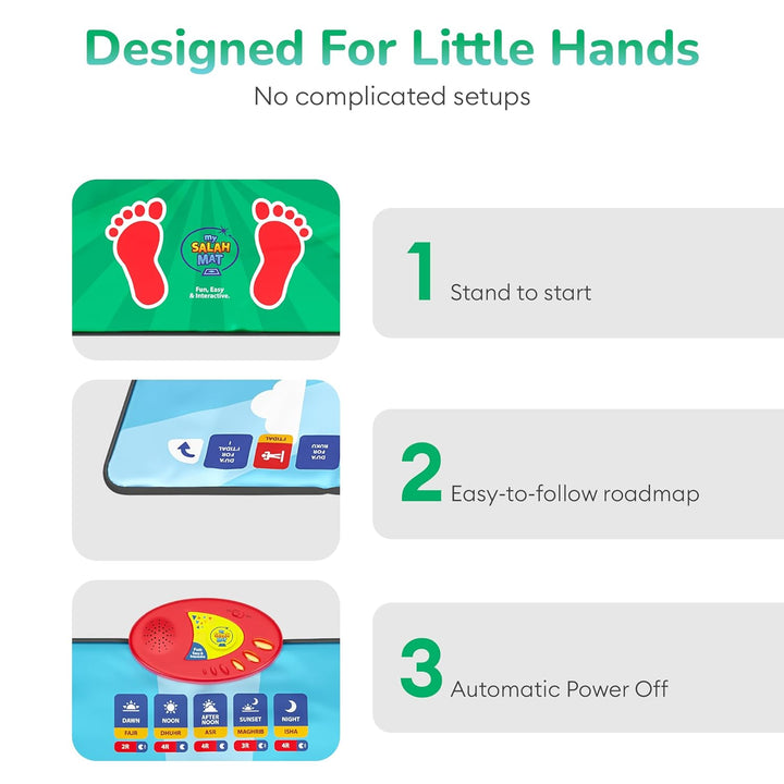 My Salah Mat - Interaktives Prayer Mat & Book für Kinder in 11 Sprachen (Englisch, Französisch, Arab