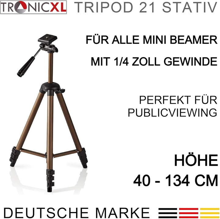 Tripod 21P 130cm Stativ Ständer für Mini Video Beamer kompatibel mit Dell M110 M115 HD Anker Nebula