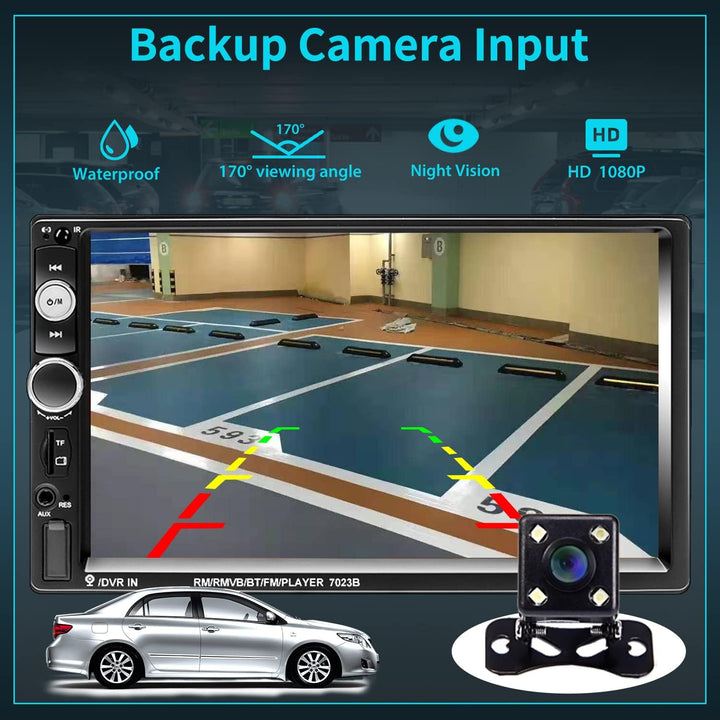 Hikity Doppel Din Autoradio Bluetooth mit Bildschirm Autoradio mit Freisprecheinrichtung RüCkfahrkam