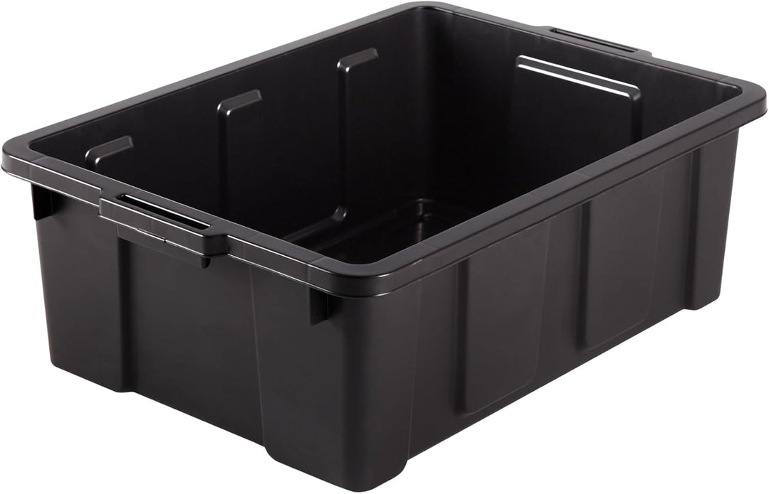 Iris Ohyama Heavy Duty Organisation Boxes, 43L, 4er-Set, Rot, Gross, Robust, Stapelbar, Aufbewahrung