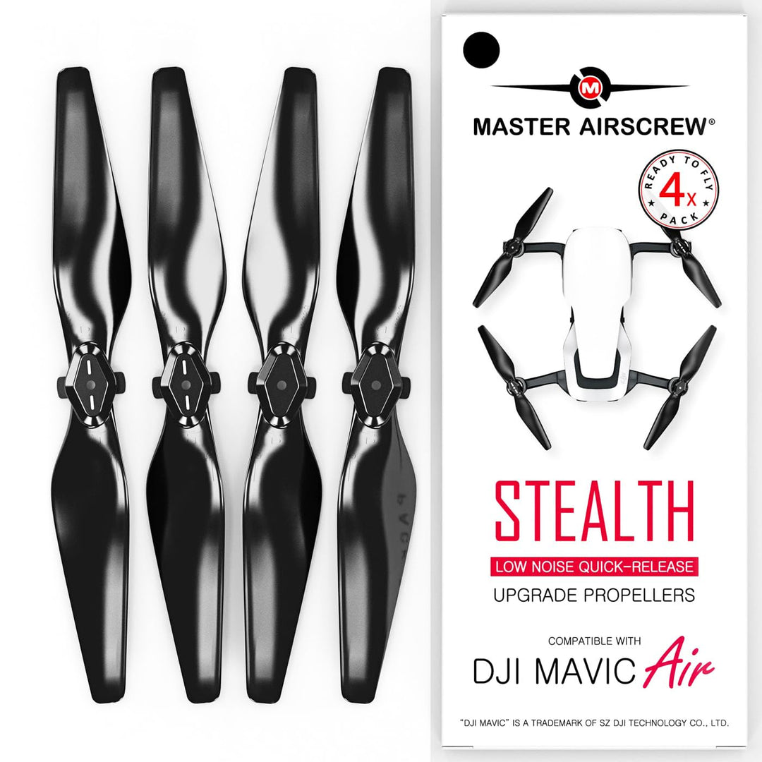 Master Airscrew Stealth Propeller kompatibel mit DJI Mavic Air - Schwarz, 4 Stück, Schwarz