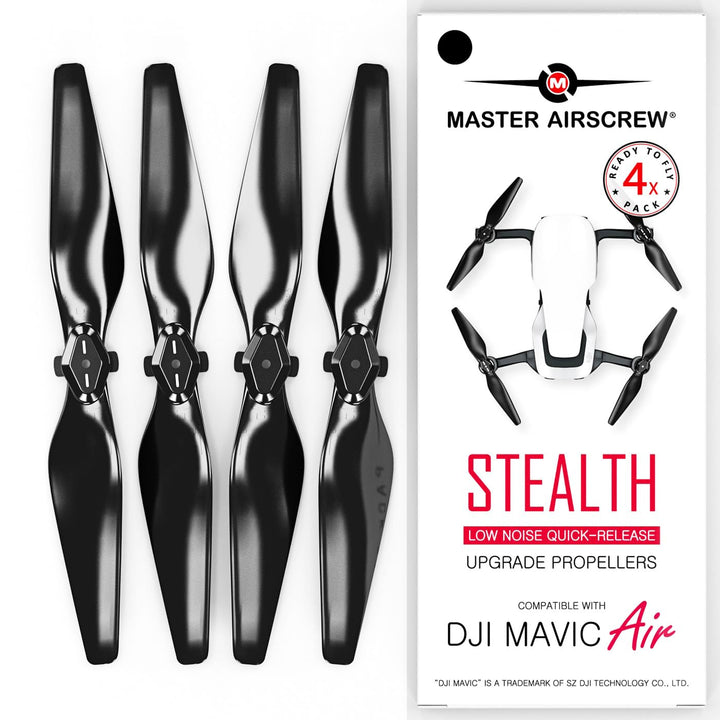 Master Airscrew Stealth Propeller kompatibel mit DJI Mavic Air - Schwarz, 4 Stück, Schwarz