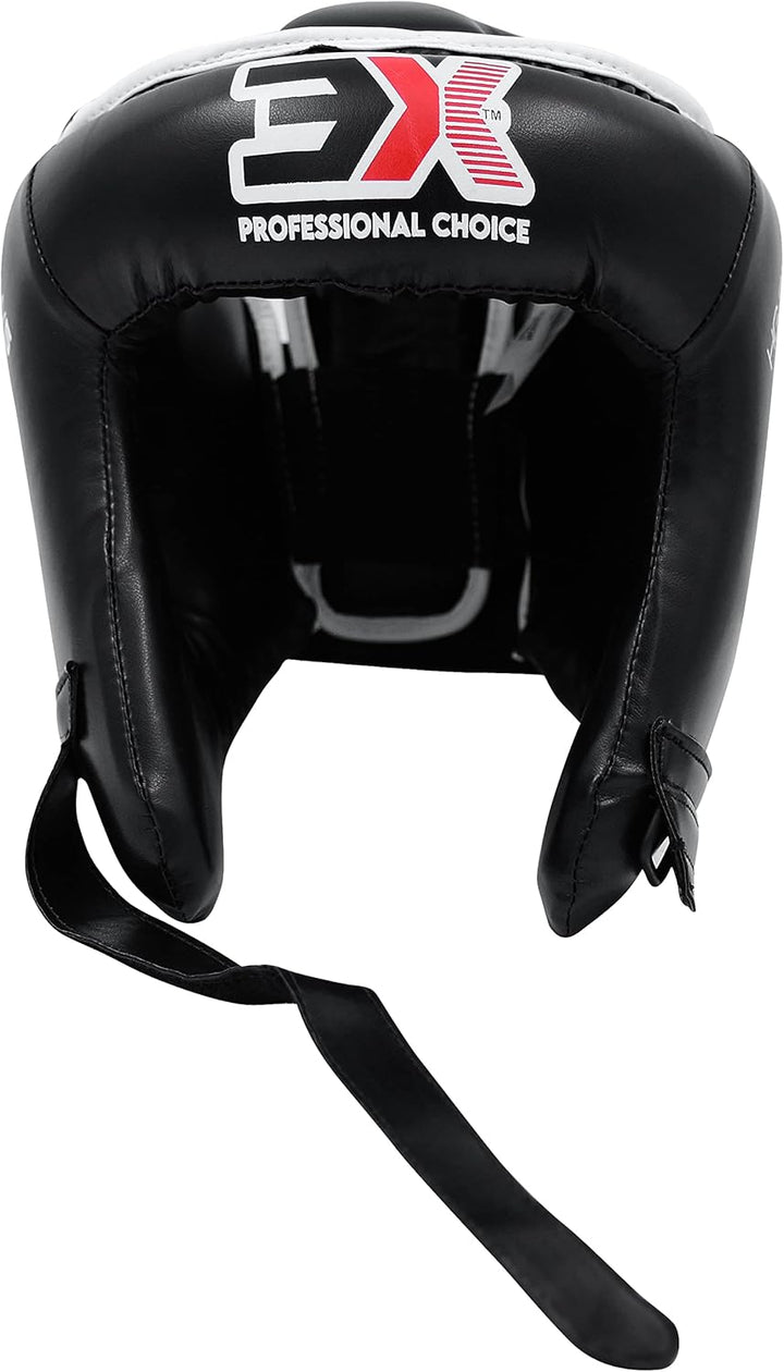 3X Sports Boxing Headguard Open Face Liani Leather Headgear MMA Sparring Helmet Fighting Protector H