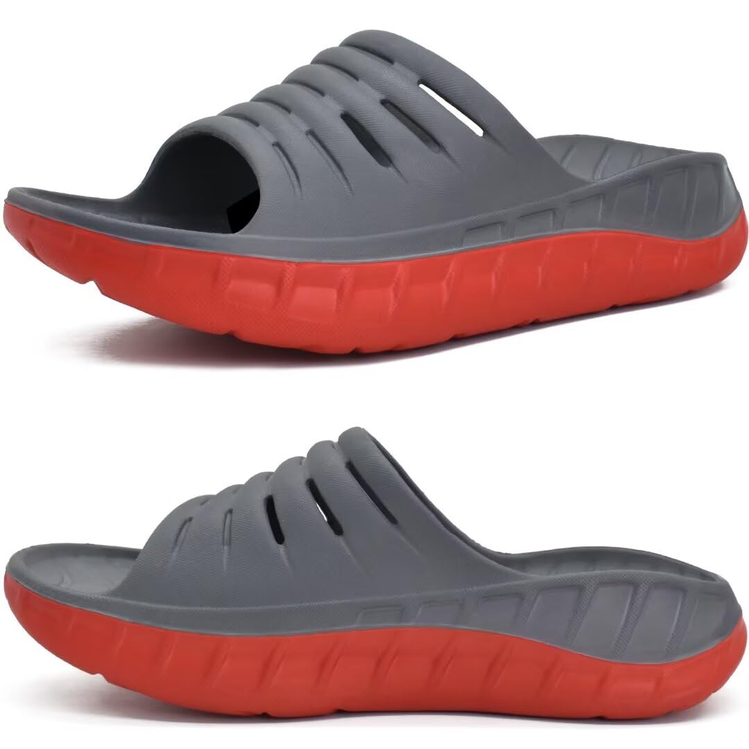 KuaiLu Recovery Sandalen Herren Bequeme Plantarfasziitis Schlappen Orthopädische Offene Zehen Männer