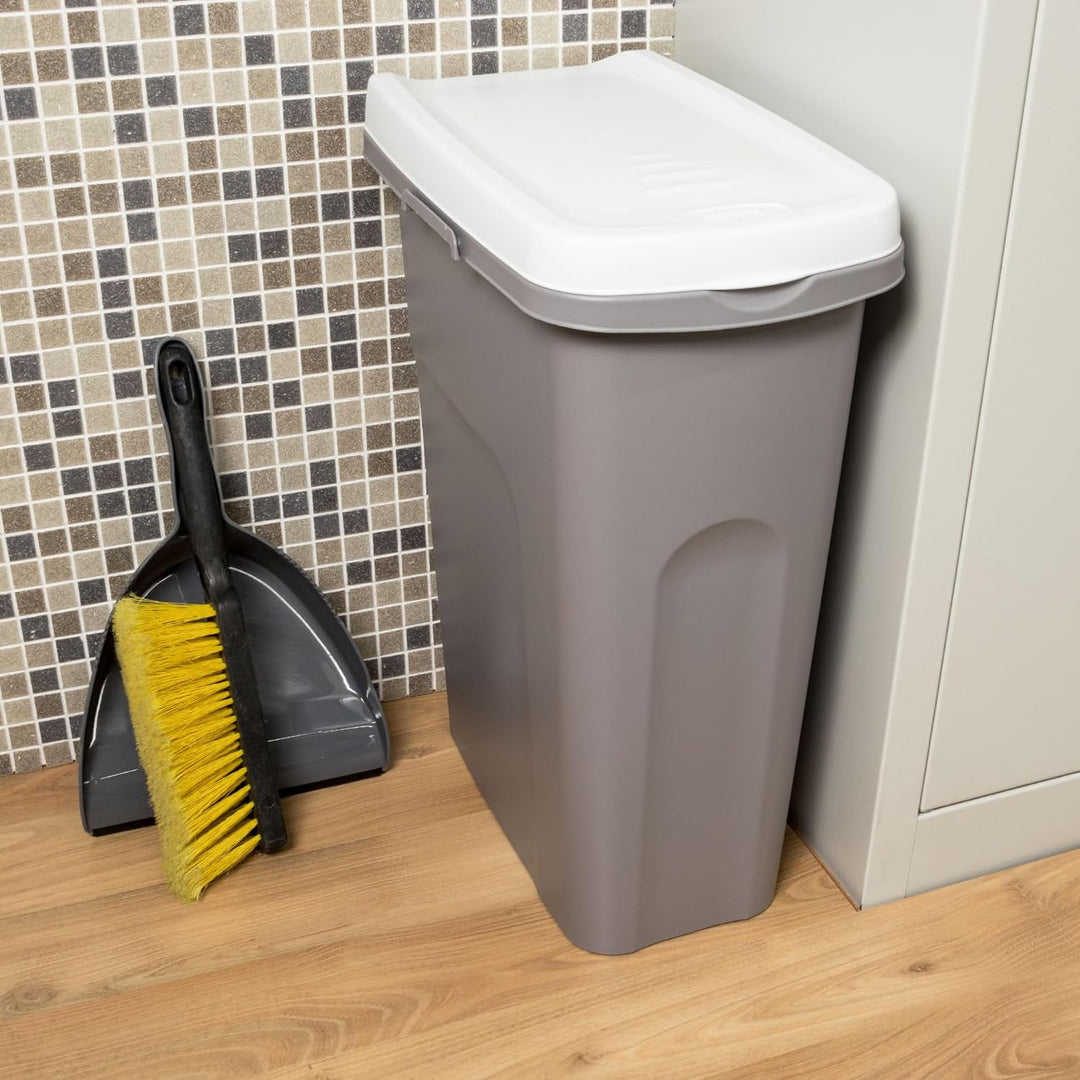 25L Mülleimer weiss, Mülleimer Küche, Mülltonne, Abfalleimer Küche, Trash Bin, Mistkübel, Gelber Sac