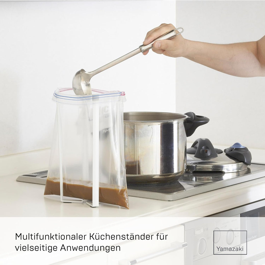 Yamazaki 6784 TOWER Mehrzweckständer für die Küche, weiss, Stahl/SILICON Harz, minimalistisch, 12 x