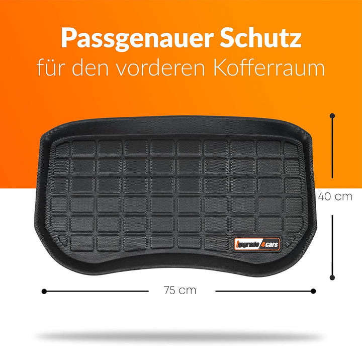 Upgrade4cars Vordere Kofferraummatte kompatibel für Tesla Model 3 | Frunk Matte 75 x 40 cm | Kofferr