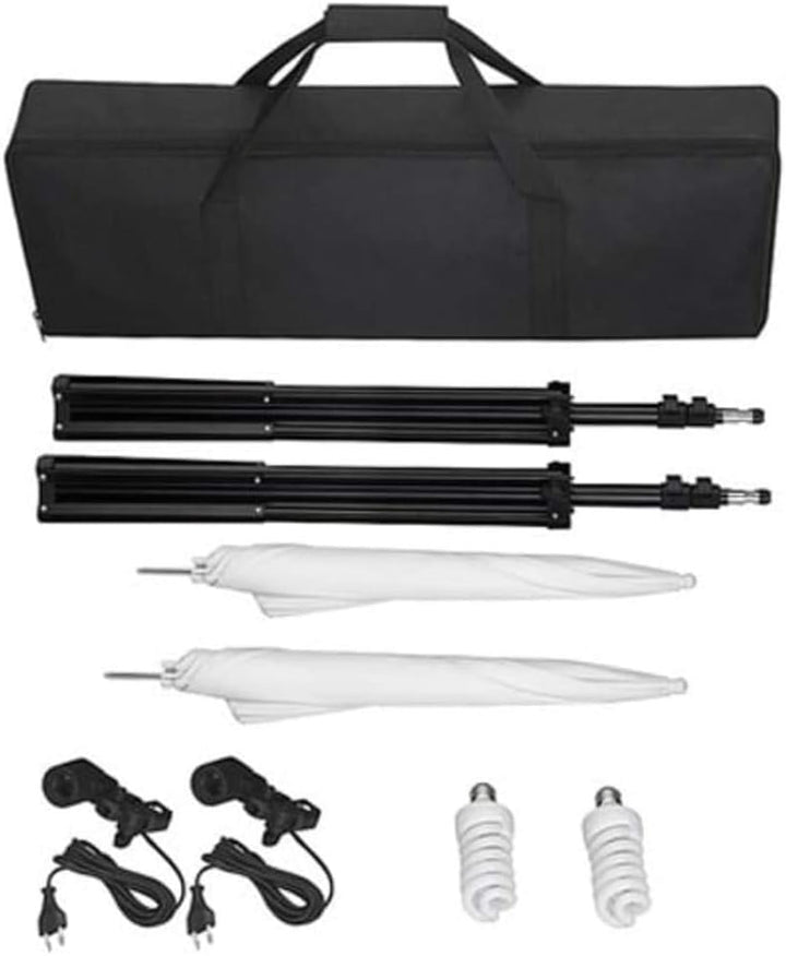 Mangloder Fotostudio-Set mit Hintergrund, Studioleuchten, Softboxen und Schirmen für professionelle
