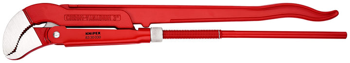 KNIPEX Rohrzange S-Maul, Chrom-Vanadium, rot pulverbeschichtet, 680 mm, 83 30 030 680 mm, Spannweite