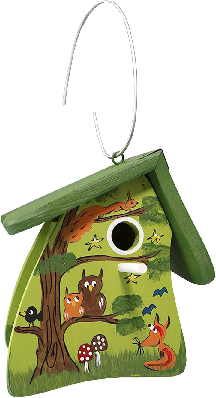 Vogelvilla Nistkasten aus Holz, handbemaltes Nisthaus, mit Aufhängung, Nistkasten Erlebnisgarten