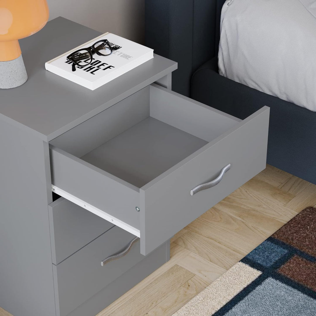 Vida Designs Kommode, Metall, Grau, H 56cm x W 40cm x D 36cm, Grau