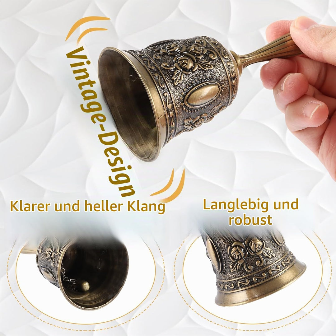 JMIATRY 2 Stück Handglocke, Tischglocke Klein, Hand Glocke für Restaurant, Hotel, Geschäfte, Service