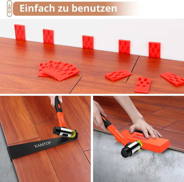 Kamtop 63 tlg.Verlegeset Parkett Nivelliersystem Laminat Parkett Holzfussboden Installations Set Lam