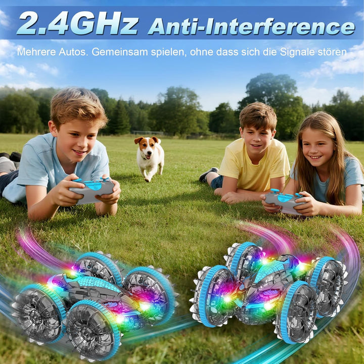 MidiVix Amphibienfahrzeug Ferngesteuertes Auto, 90 Min Spielzeit, 2.4GHz Double-Sided Stunt RC Auto