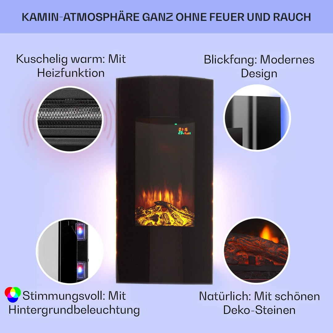 Klarstein Elektrokamin, Elektro Heizungen für Wohnzimmer & Innenräume, Elektrischer Kamin mit LED Fl