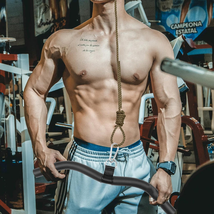 Homoyoyo Latzug Stange aus Stahl mit Ergonomischem Bogengriff Kabelzug Zubehör für Bizeps und Rücken