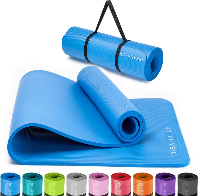 KG Physio Yogamatte Rutschfest und Gepolstert - Yoga Matte mit Tragegurt, Fitnessmatte, Turnmatte, S